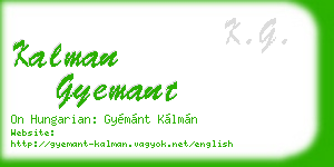kalman gyemant business card