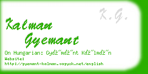 kalman gyemant business card